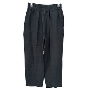 Madewell Linen‎ Blend Pants Women S Black Pull On Pockets Relaxed Beach #OP12-3